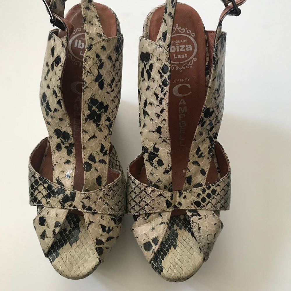 Jeffrey Campbell snakeskin wedges